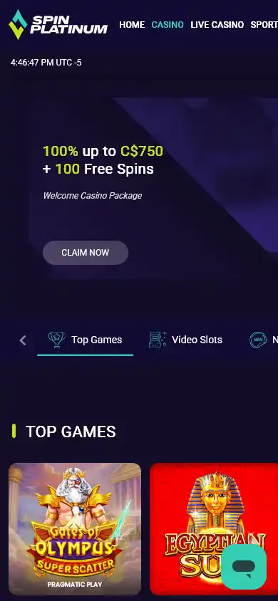 Spinplatinum Casino screenshot 5