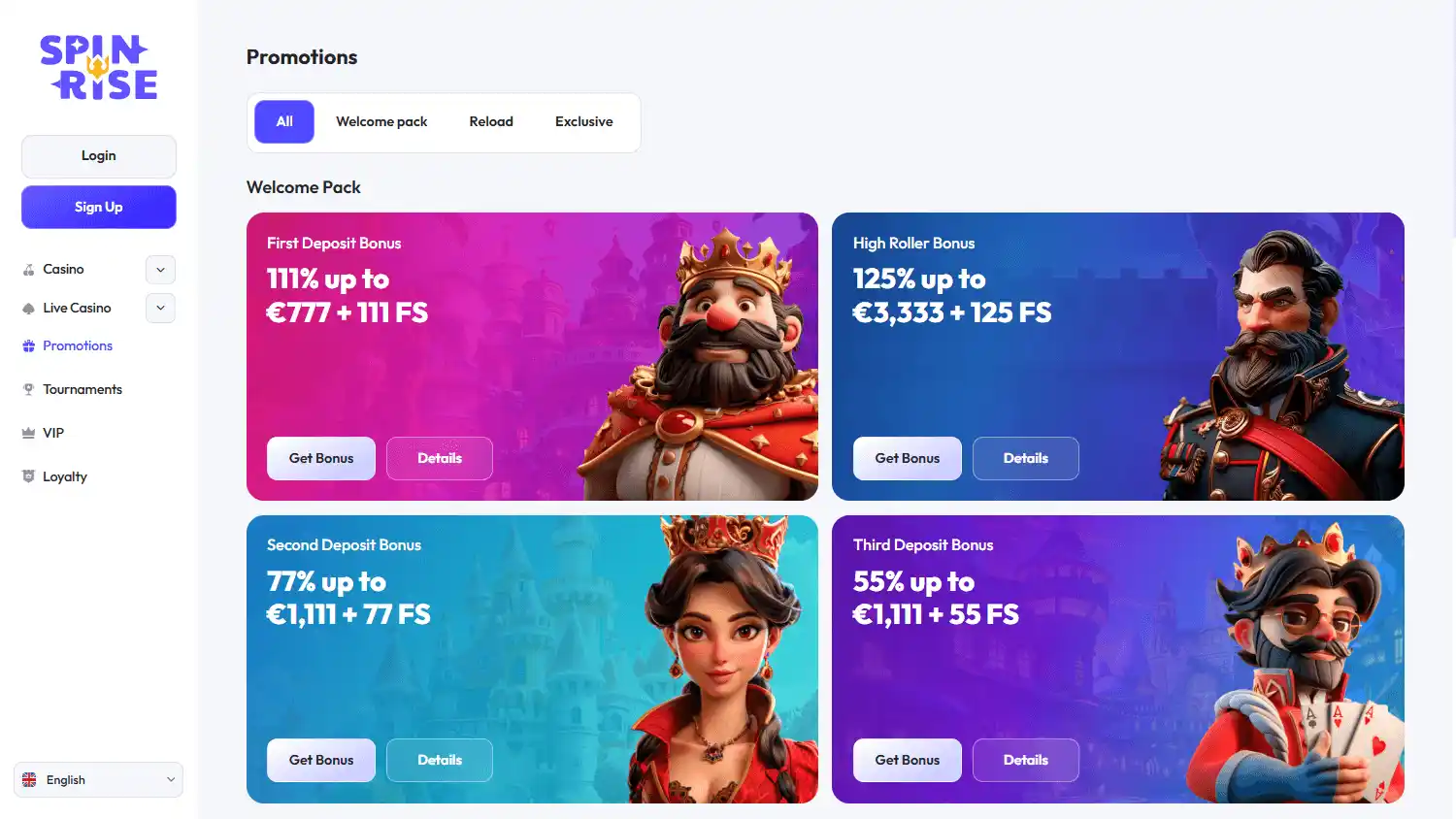 Spinrise Casino screenshot 3