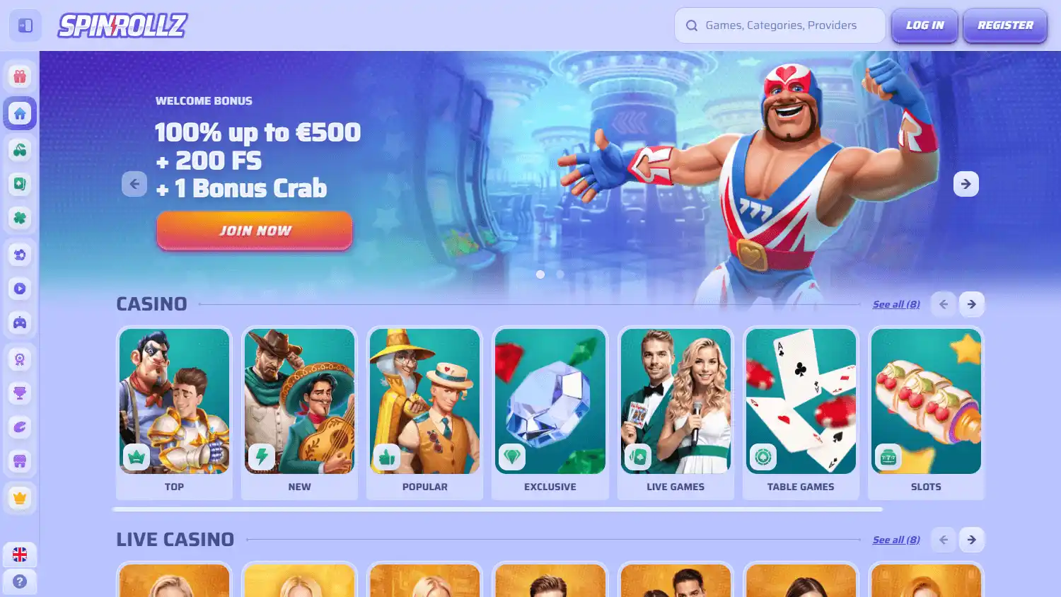 Spinrollz Casino screenshot 1