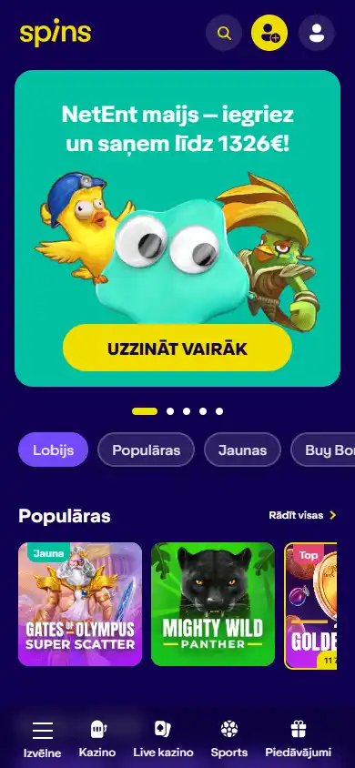 Spins.lv Casino screenshot 4