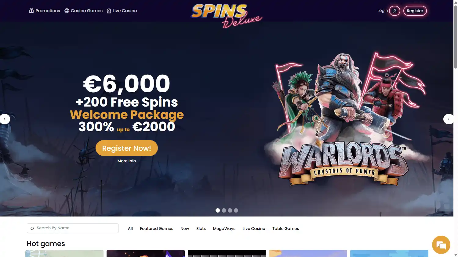 Spins Deluxe Casino screenshot 1