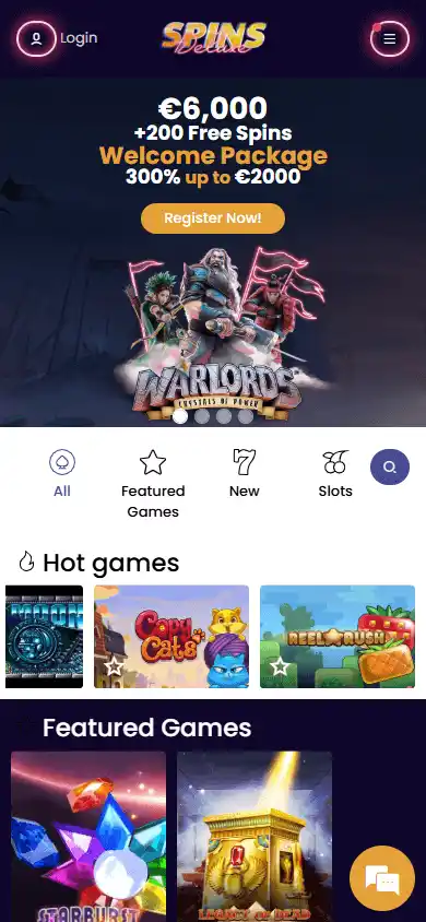 Spins Deluxe Casino screenshot 4