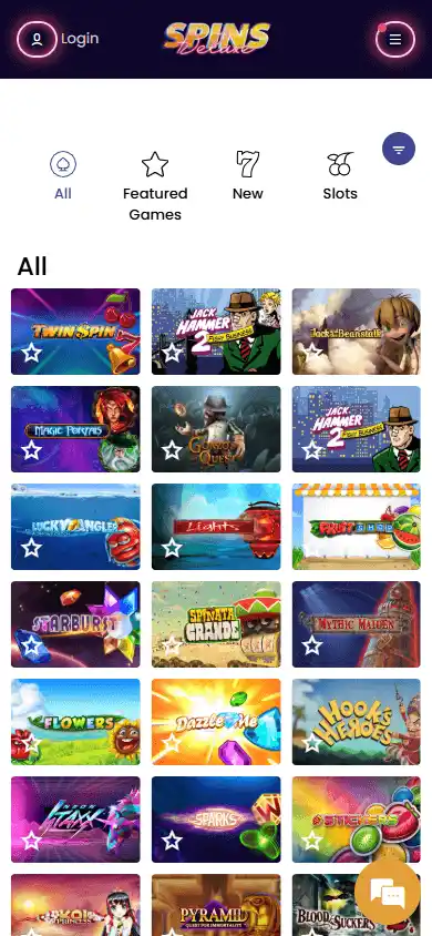 Spins Deluxe Casino screenshot 5