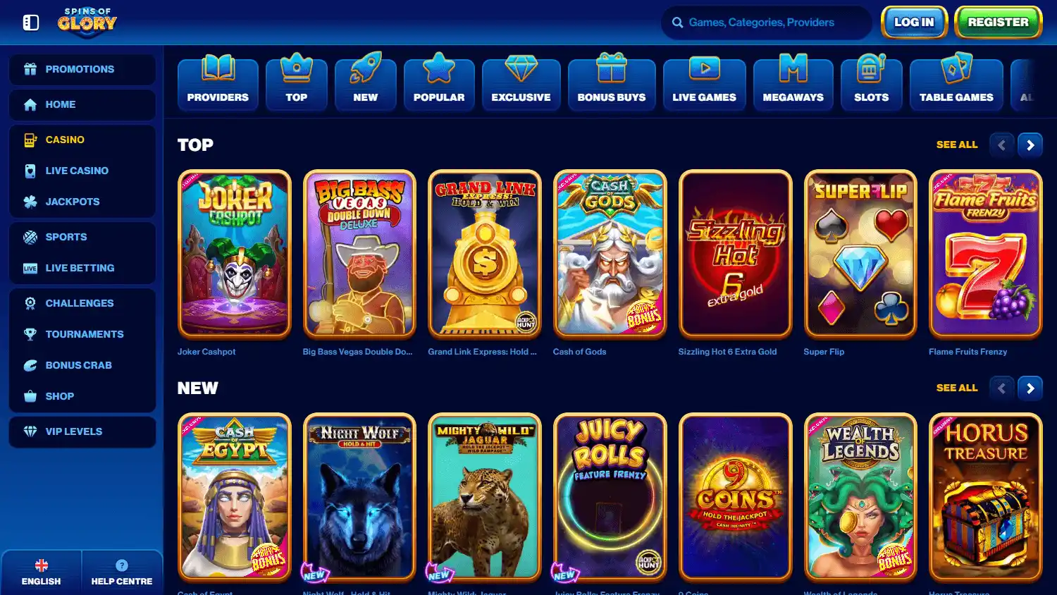 Spins Of Glory Casino screenshot 2