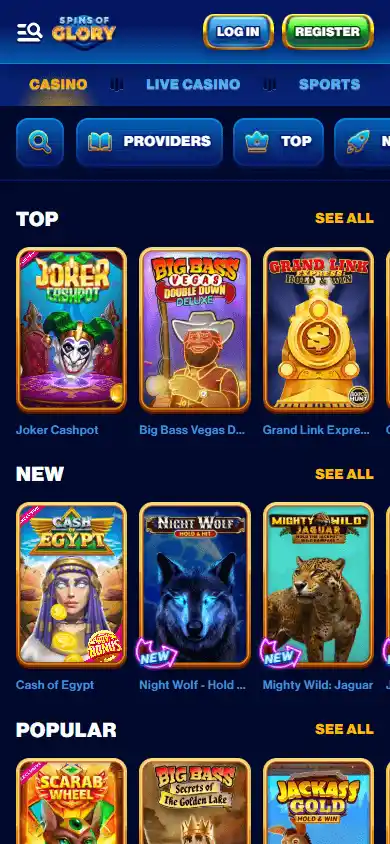 Spins Of Glory Casino screenshot 5