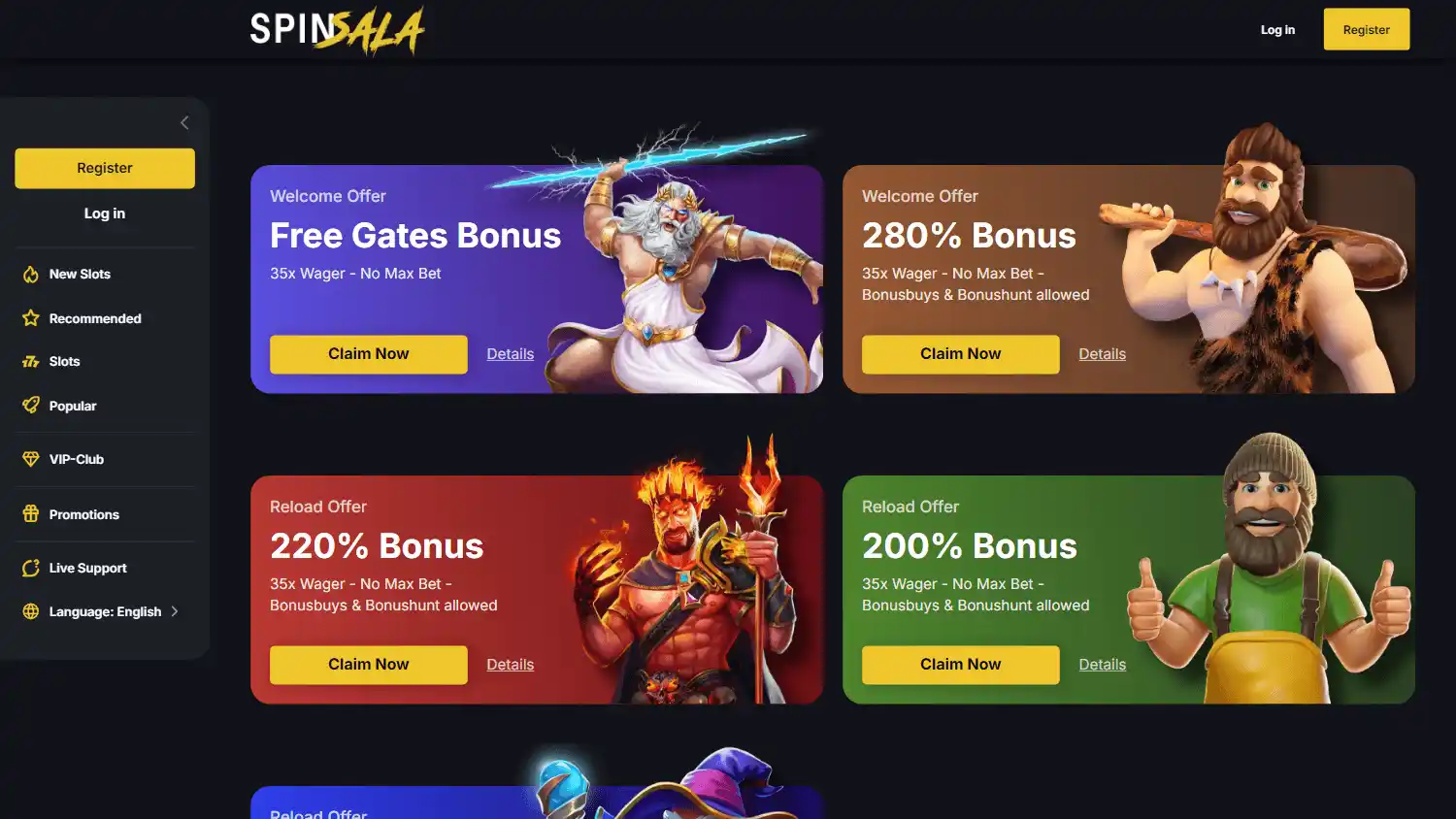 Spinsala Casino screenshot 3
