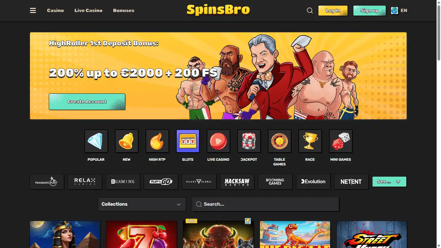 SpinsBro Casino screenshot 2