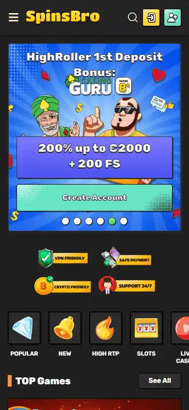 SpinsBro Casino screenshot 4