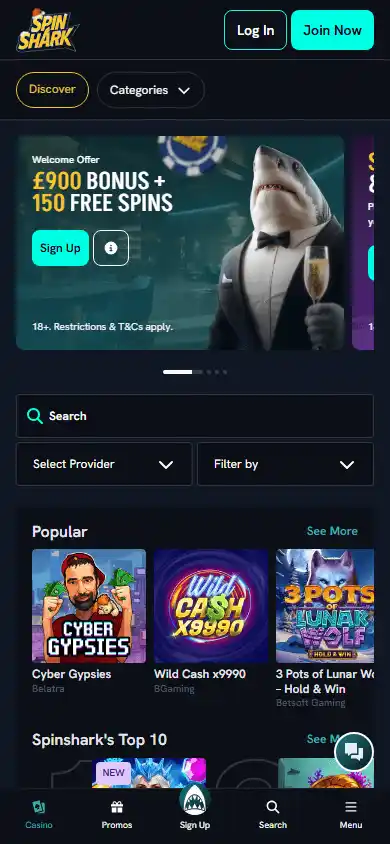 SpinShark Casino screenshot 4