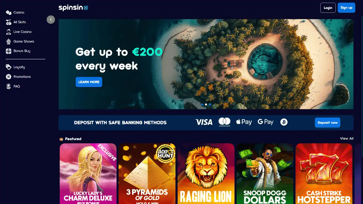 Spinsino Casino screenshot 1