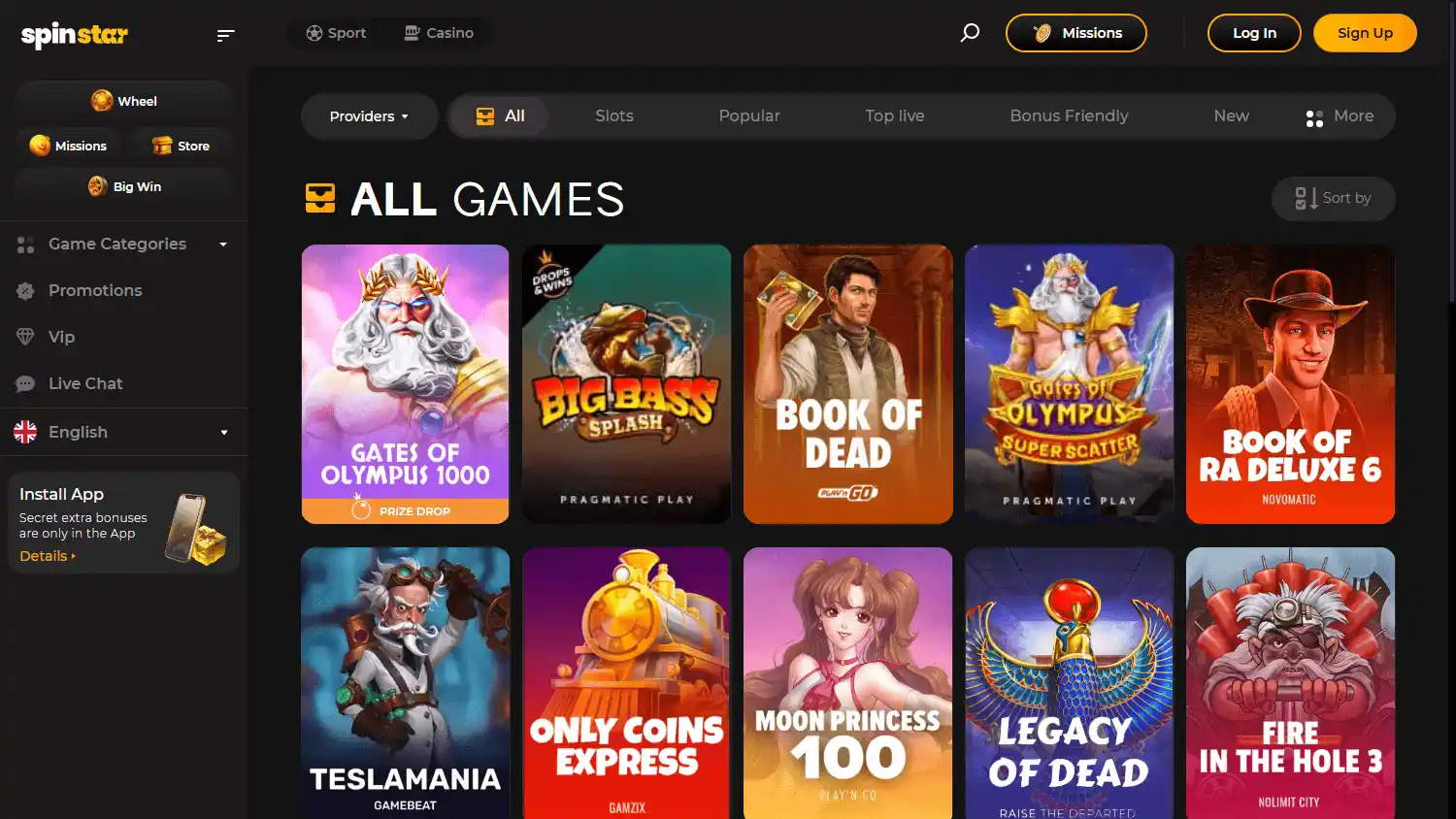Spinstar Casino screenshot 2