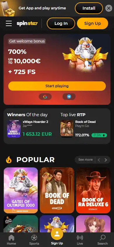 Spinstar Casino screenshot 4