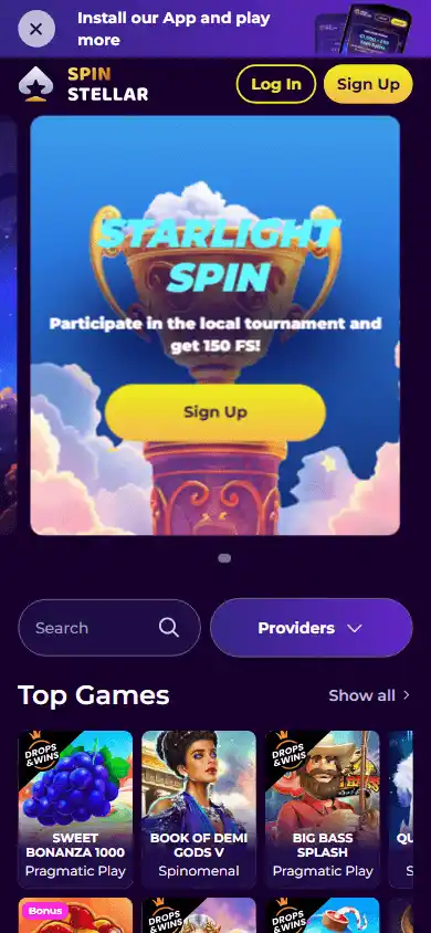 SpinStellar Casino screenshot 4