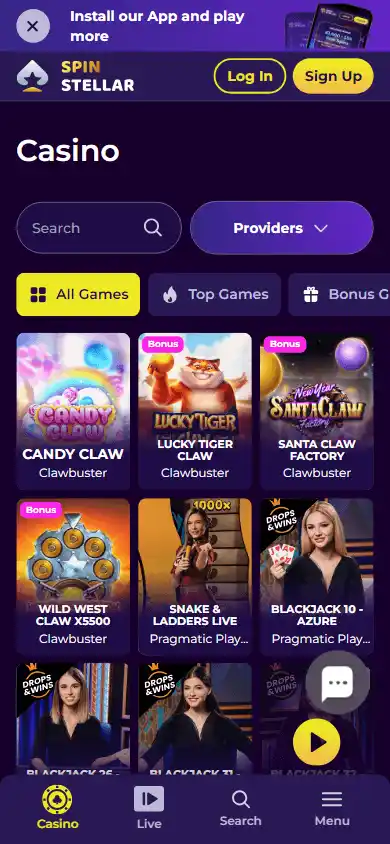 SpinStellar Casino screenshot 5
