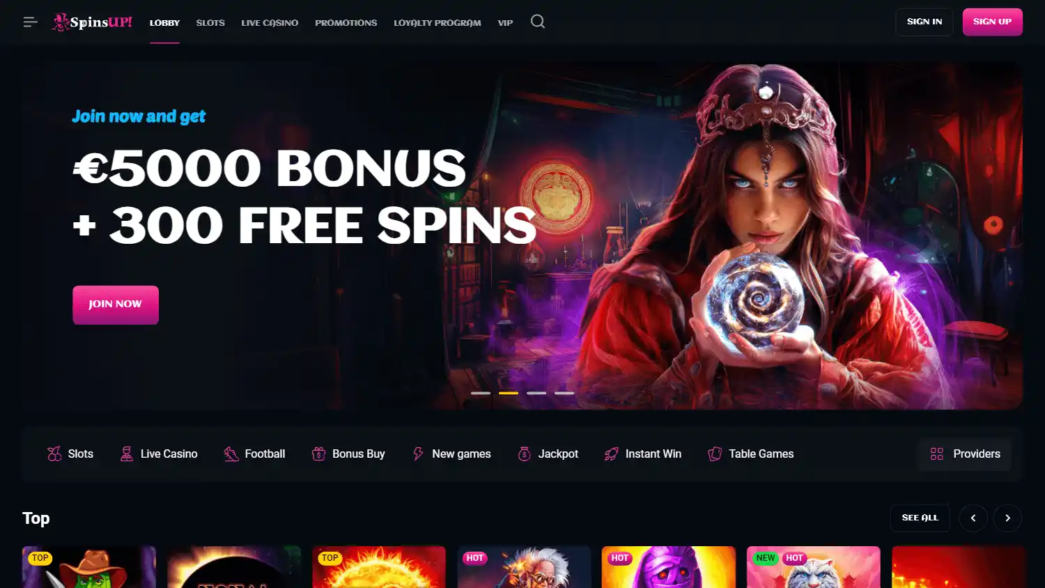 SpinsUp Casino screenshot 1