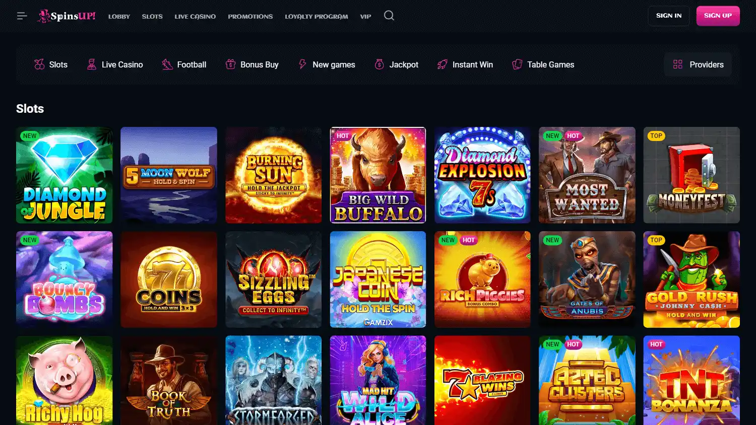 SpinsUp Casino screenshot 2