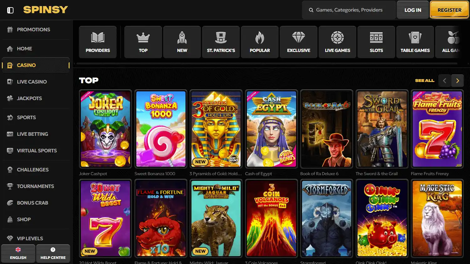 Spinsy Casino screenshot 2
