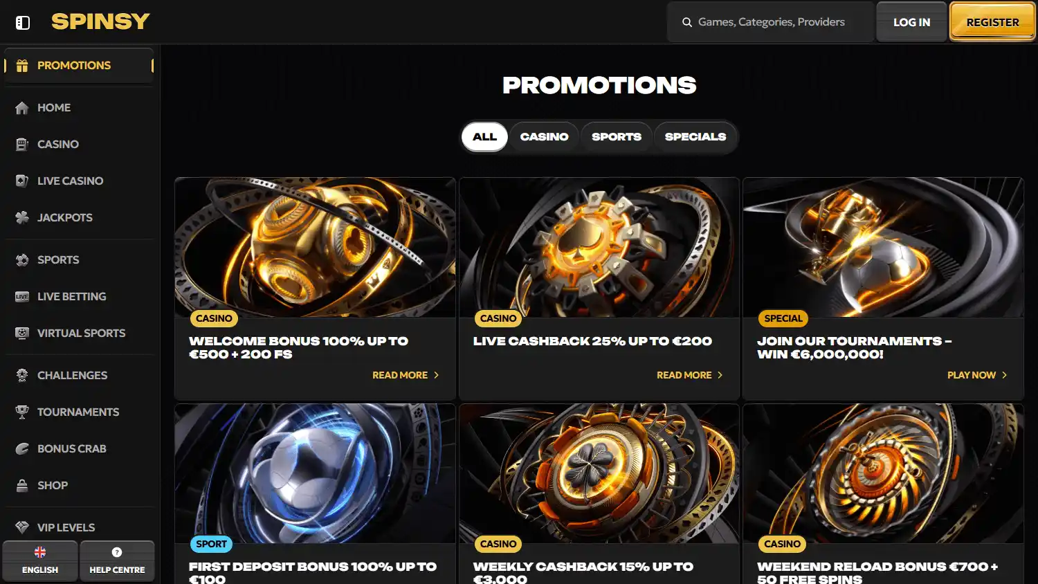 Spinsy Casino screenshot 3