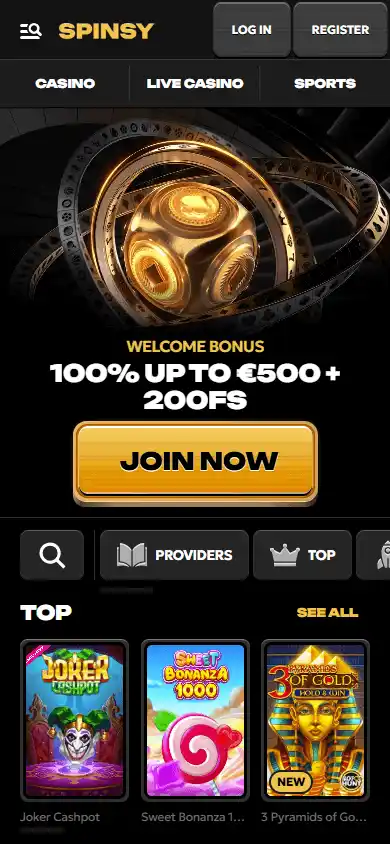 Spinsy Casino screenshot 4