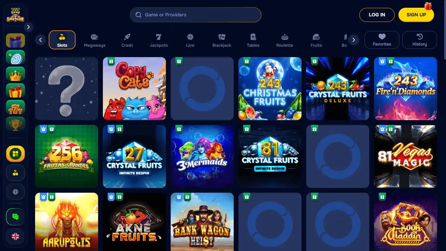 SpinTiger Casino screenshot 2
