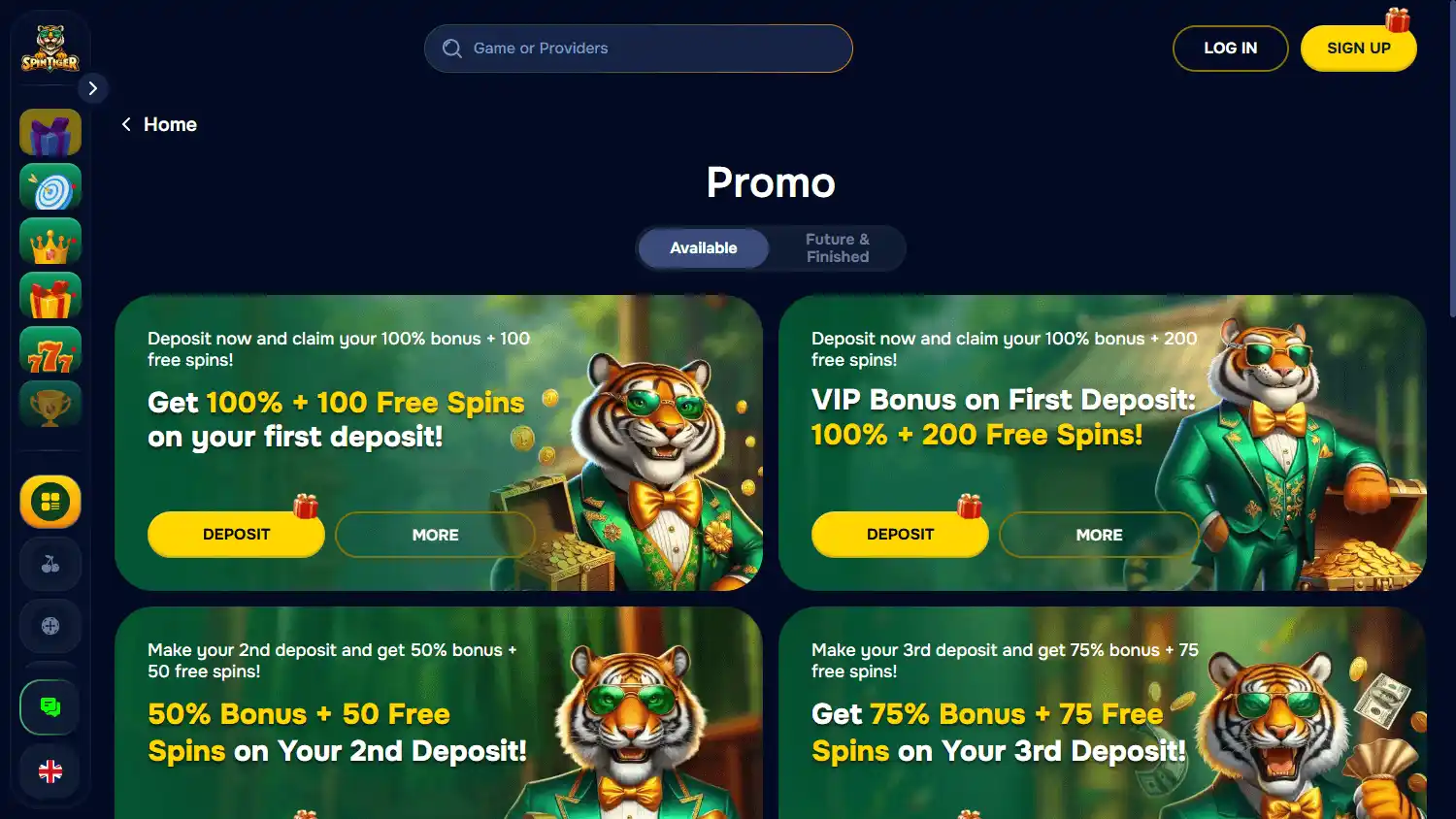 SpinTiger Casino screenshot 3