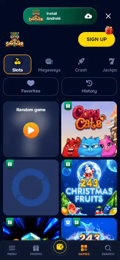 SpinTiger Casino screenshot 5