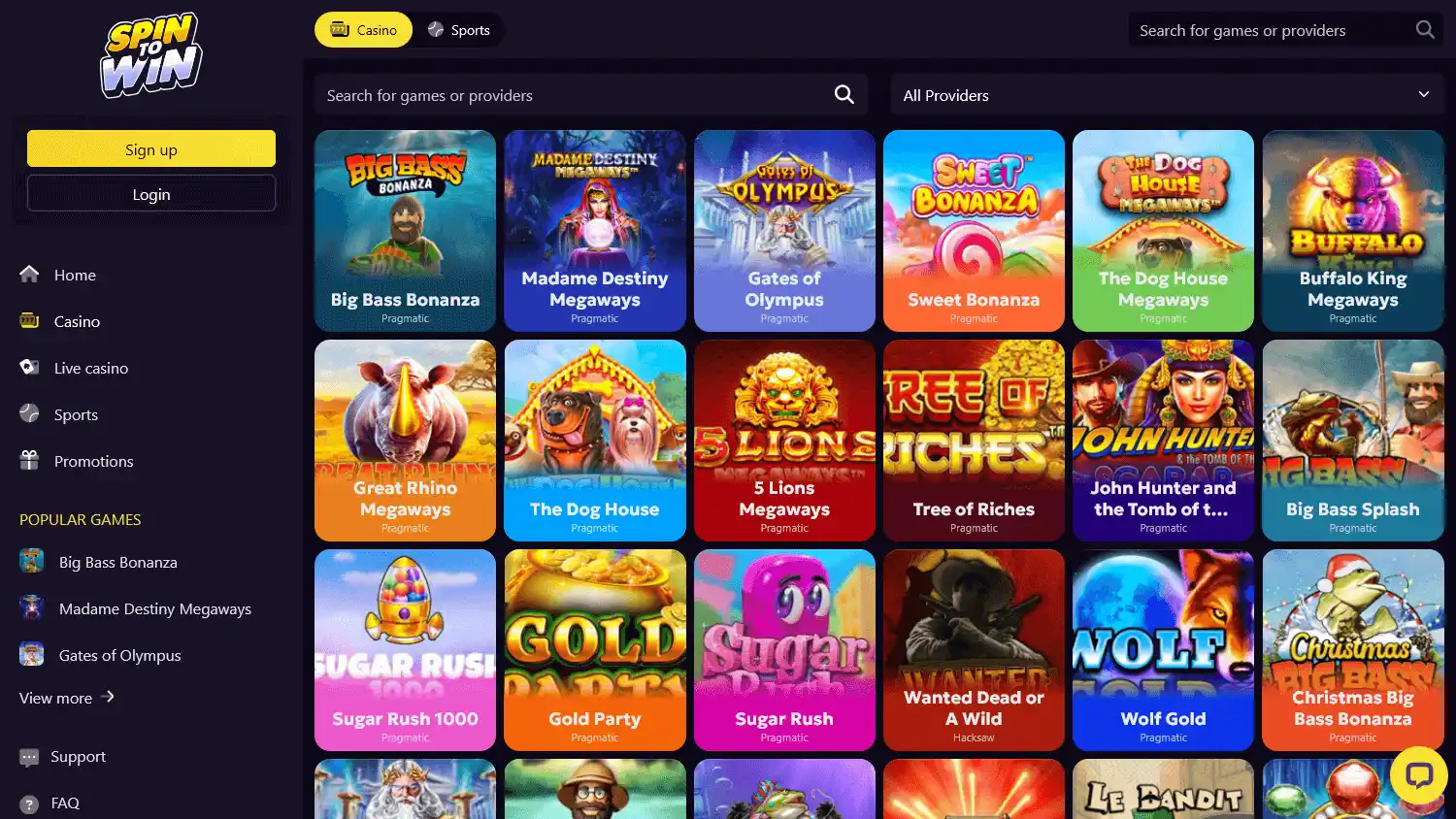 SpinToWin Casino screenshot 2