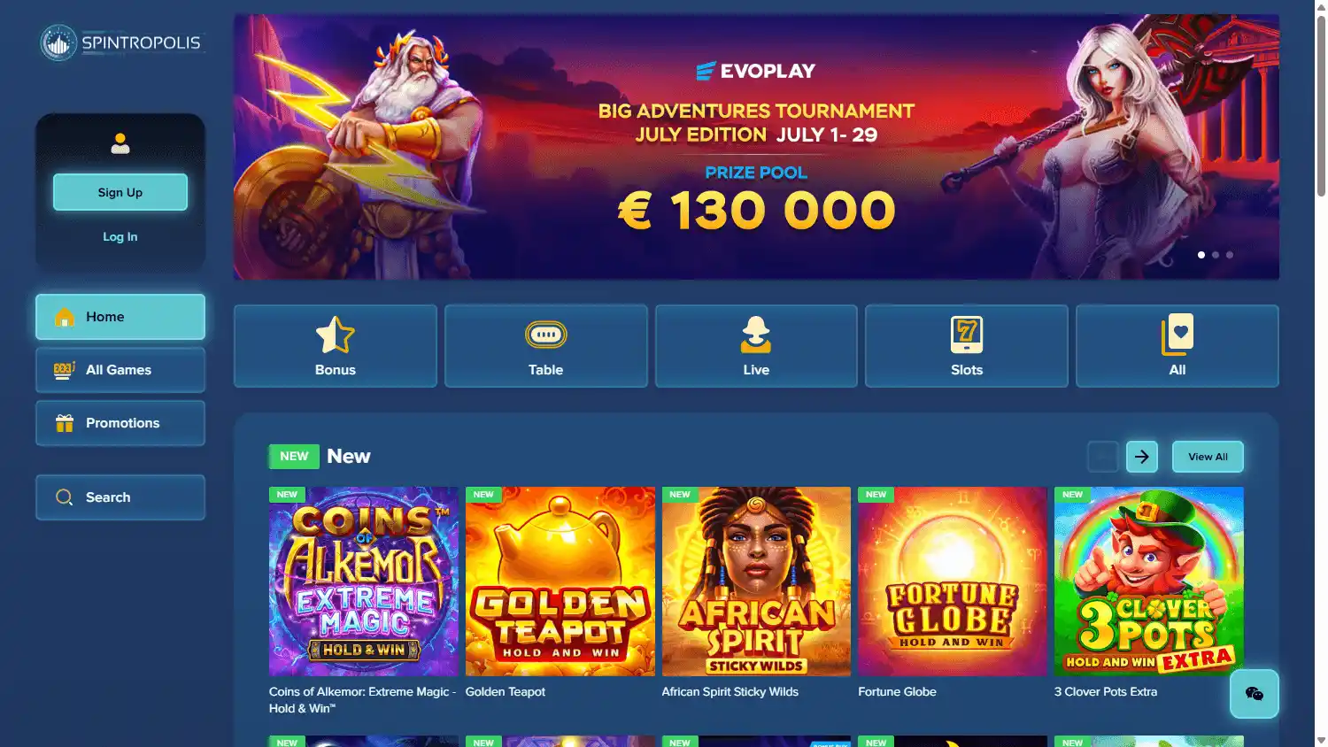 Spintropolis Casino screenshot 1