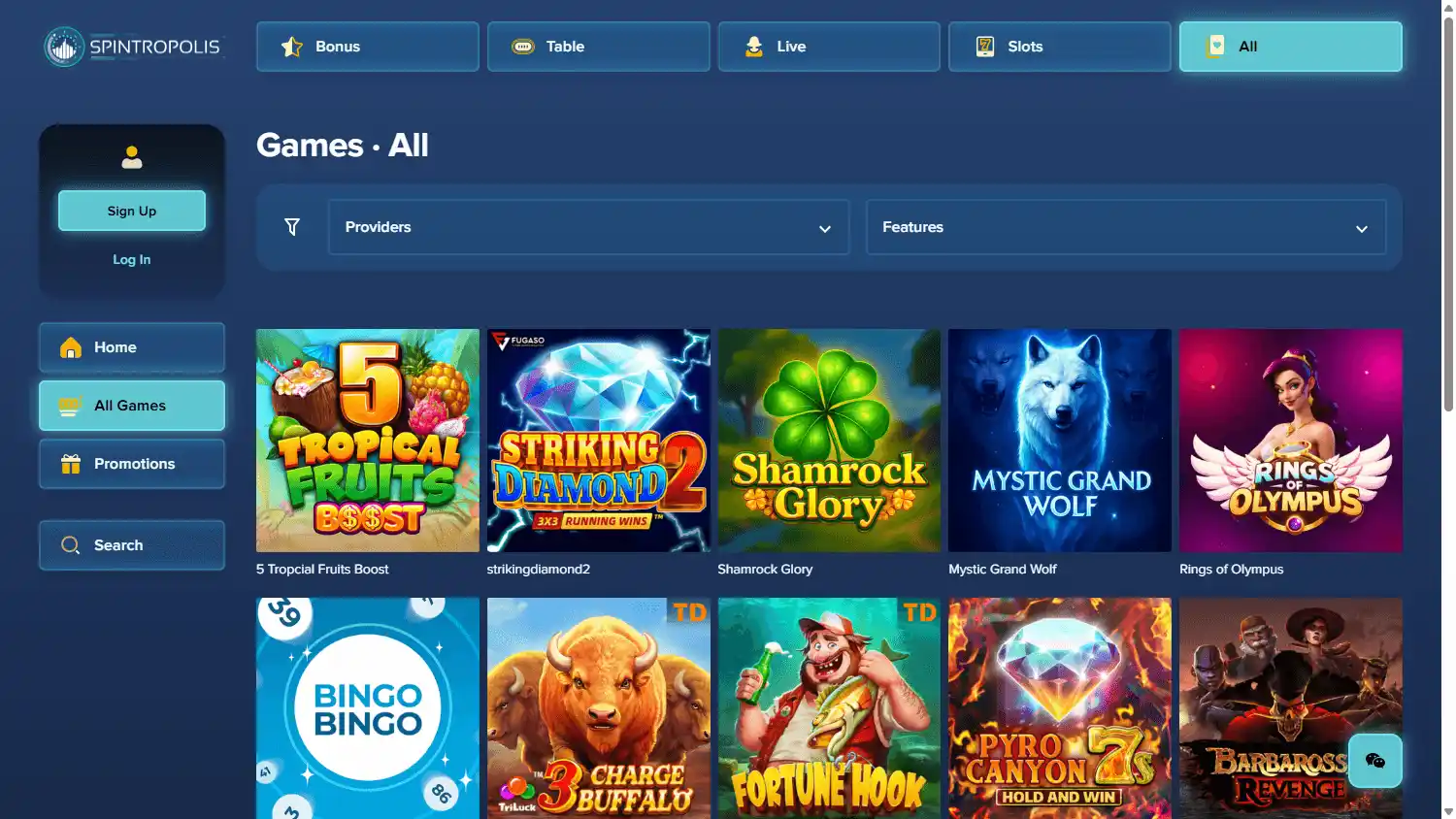 Spintropolis Casino screenshot 2