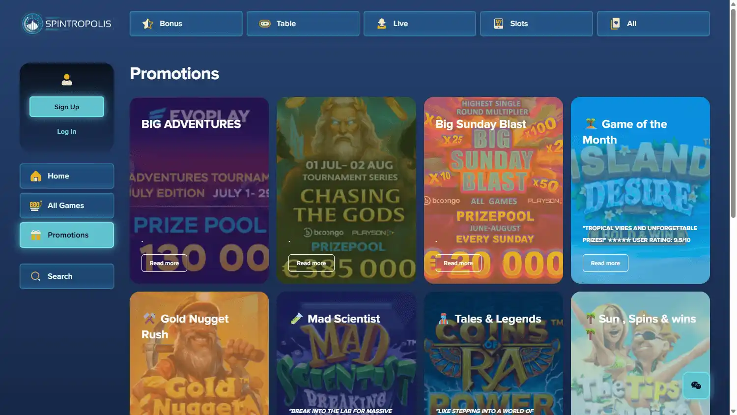 Spintropolis Casino screenshot 3