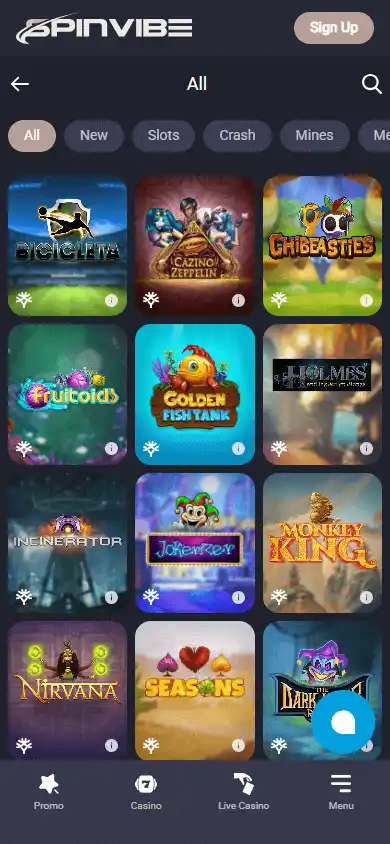 Spinvibe Casino screenshot 5