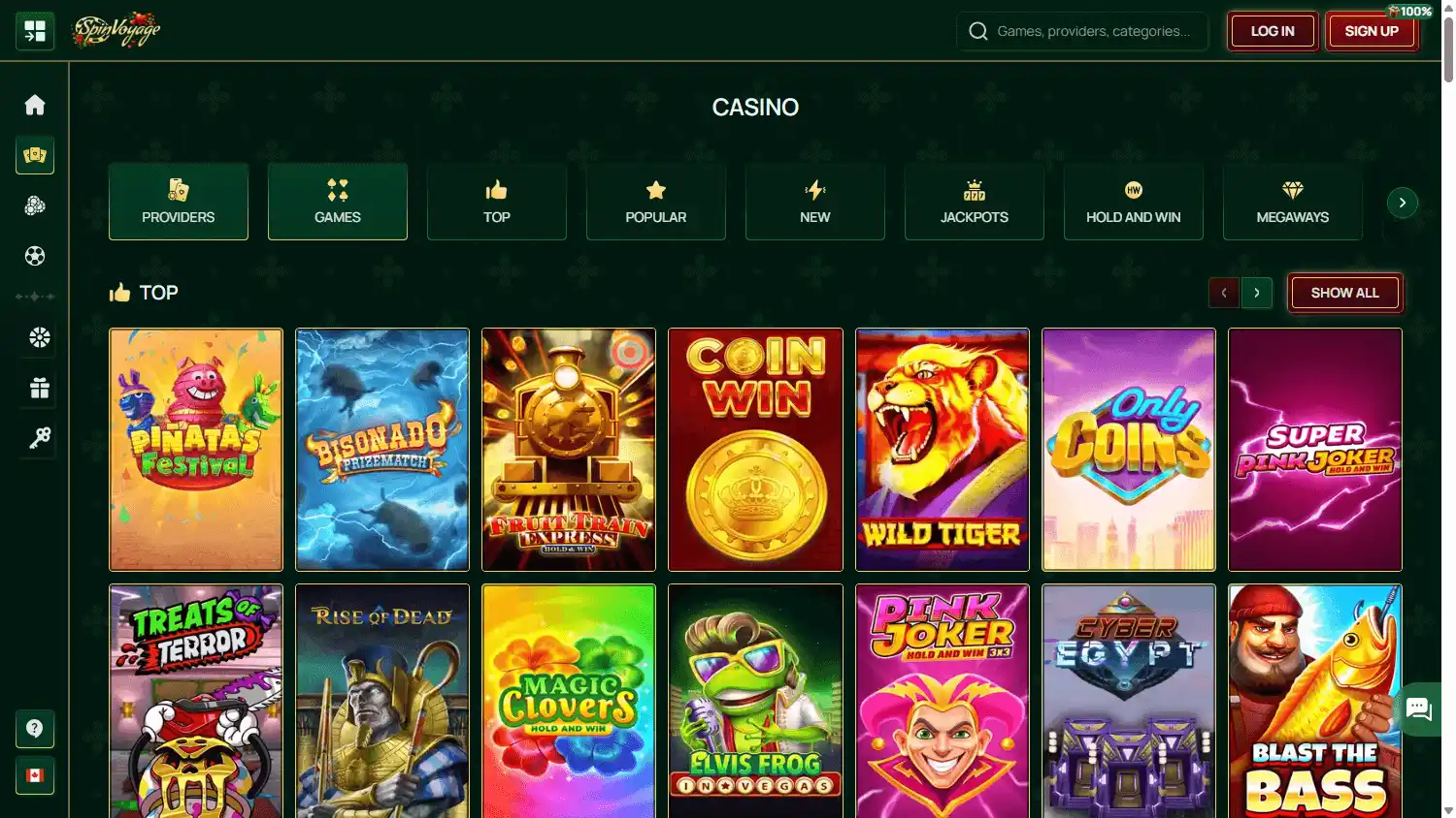 SpinVoyage Casino screenshot 2
