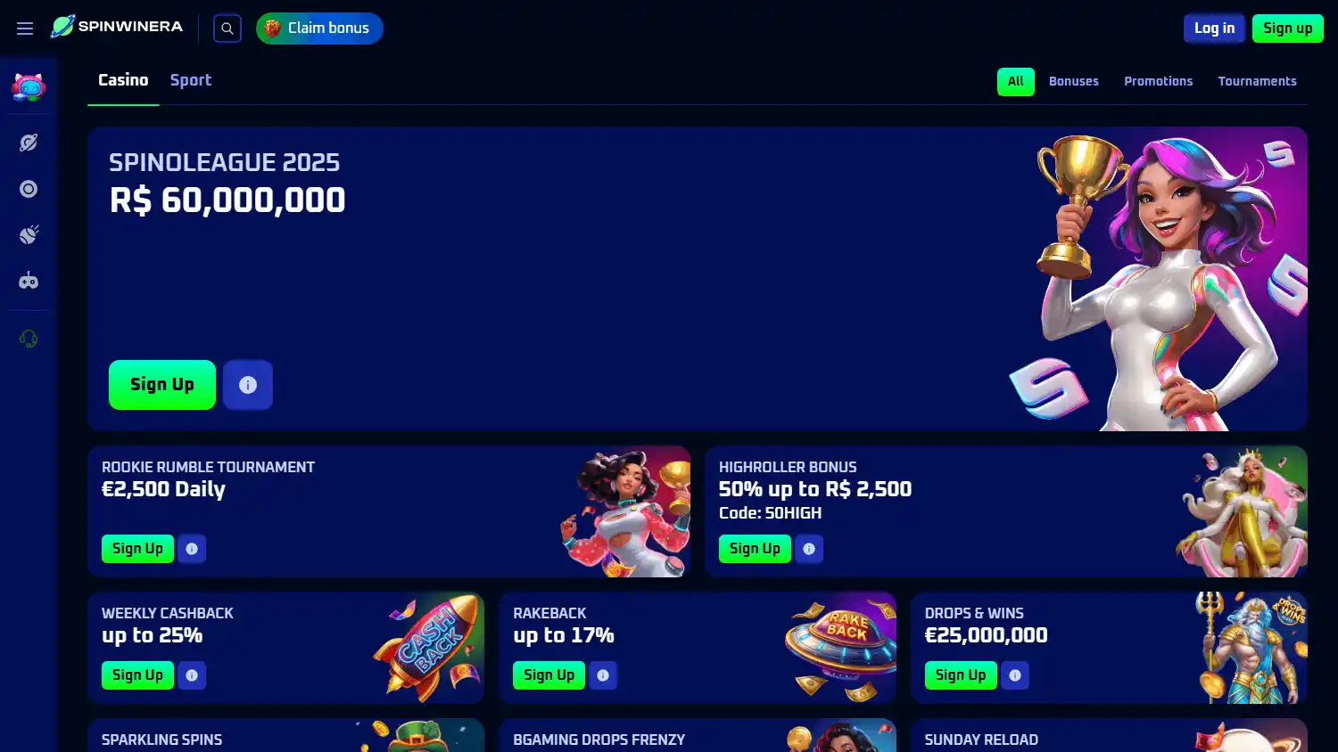 Spinwinera Casino screenshot 3