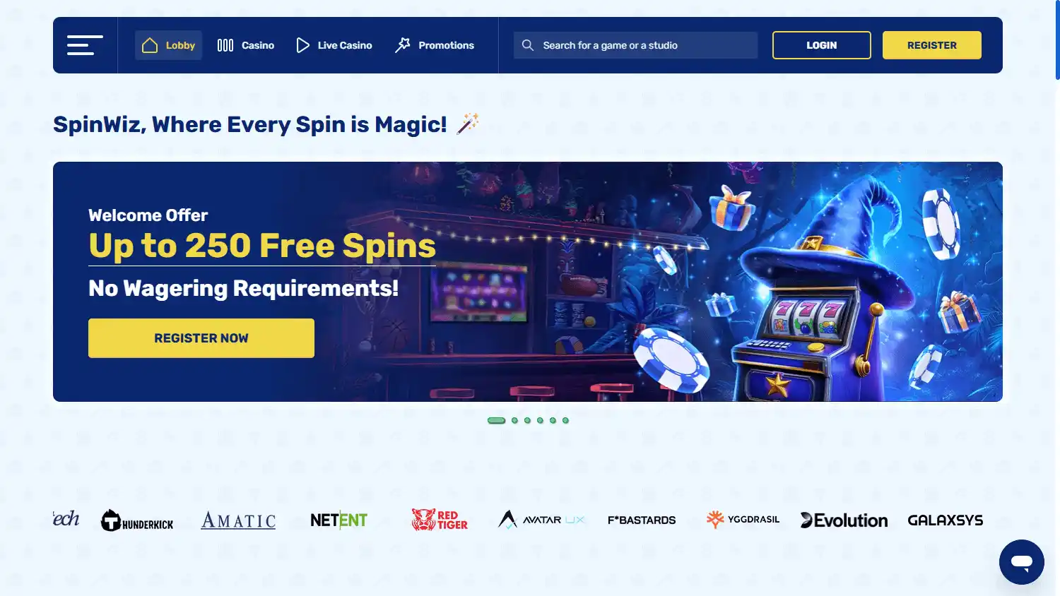 Spinwiz Casino screenshot 1