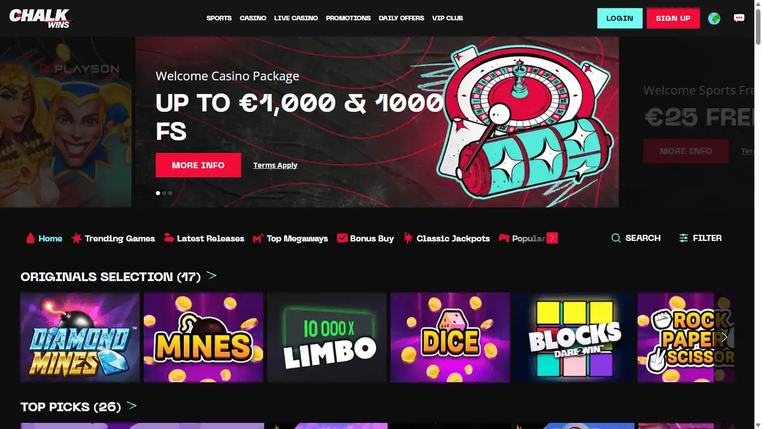 ChalkWins Casino screenshot 1