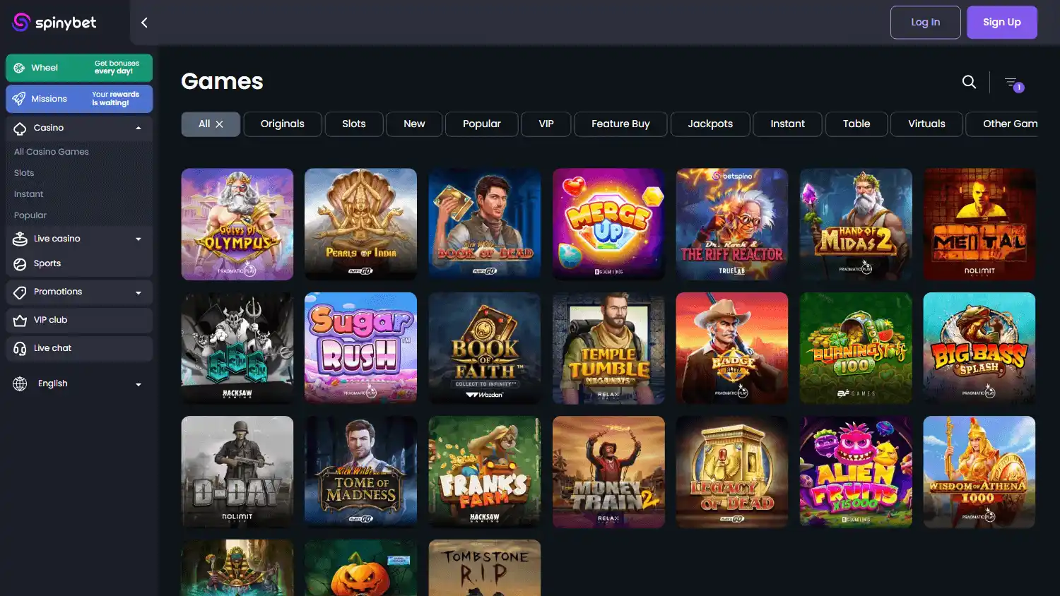 SpinyBet Casino screenshot 2