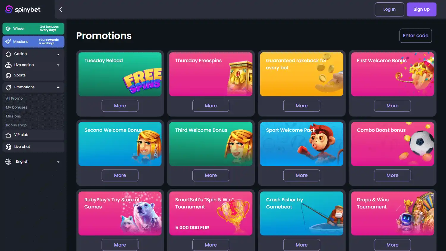 SpinyBet Casino screenshot 3