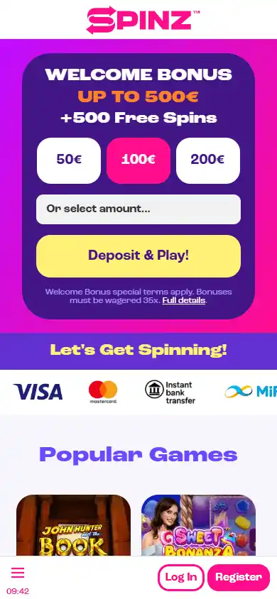 Spinz.com Casino screenshot 4