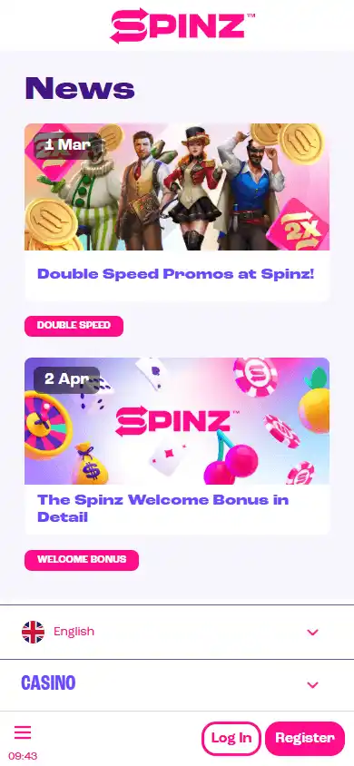 Spinz.com Casino screenshot 6