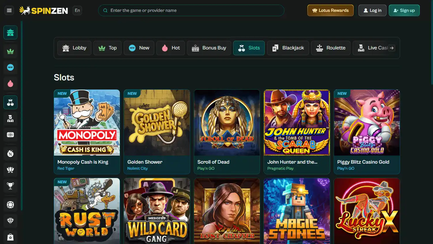 Spinzen Casino screenshot 2