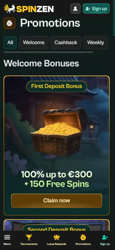 Spinzen Casino screenshot 6