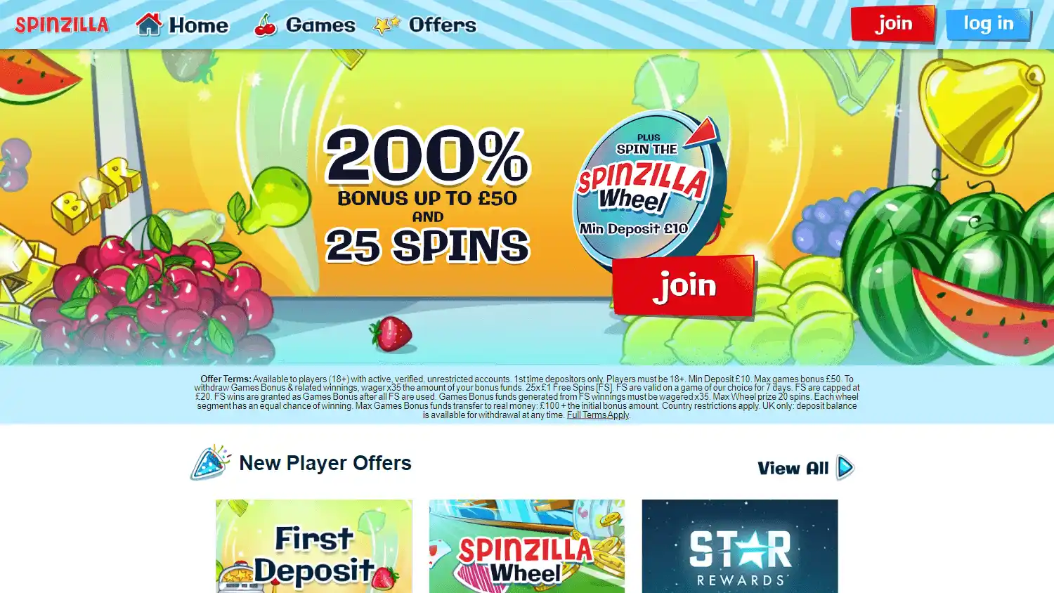 Spinzilla Casino screenshot 1