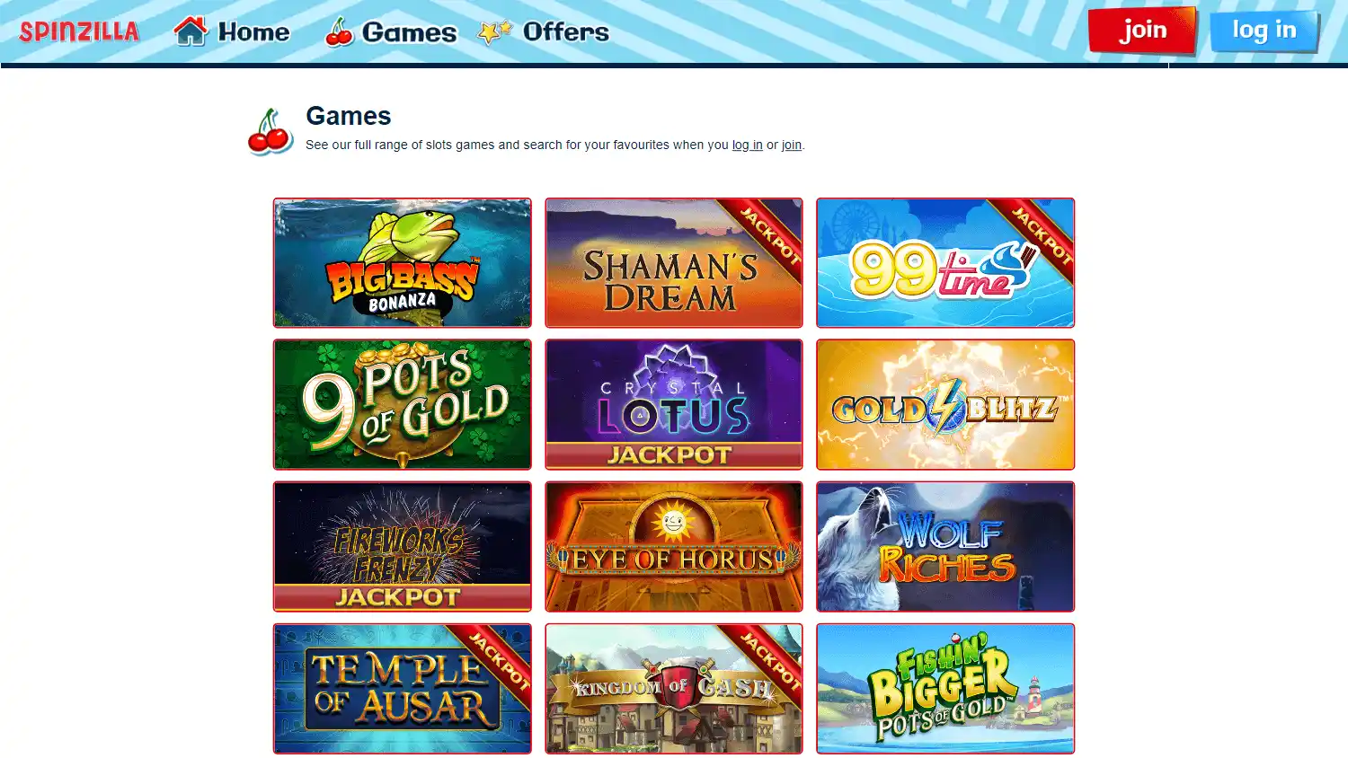 Spinzilla Casino screenshot 2