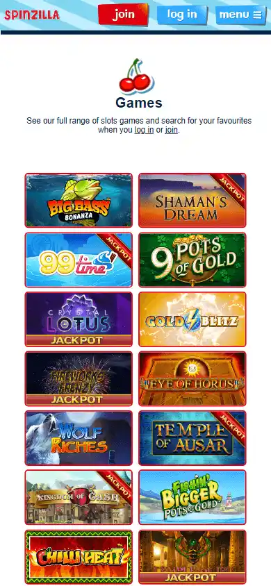 Spinzilla Casino screenshot 4