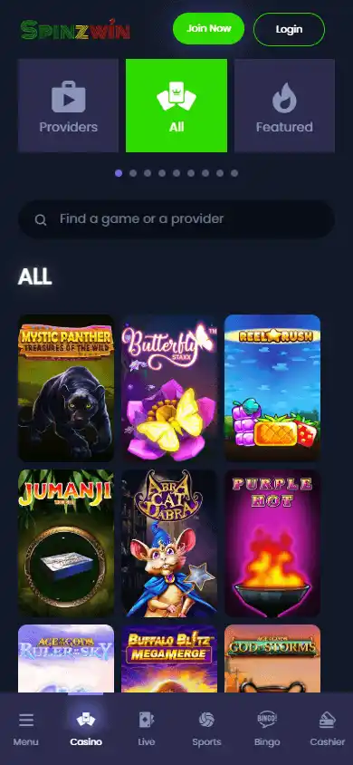 SpinzWin Casino screenshot 5