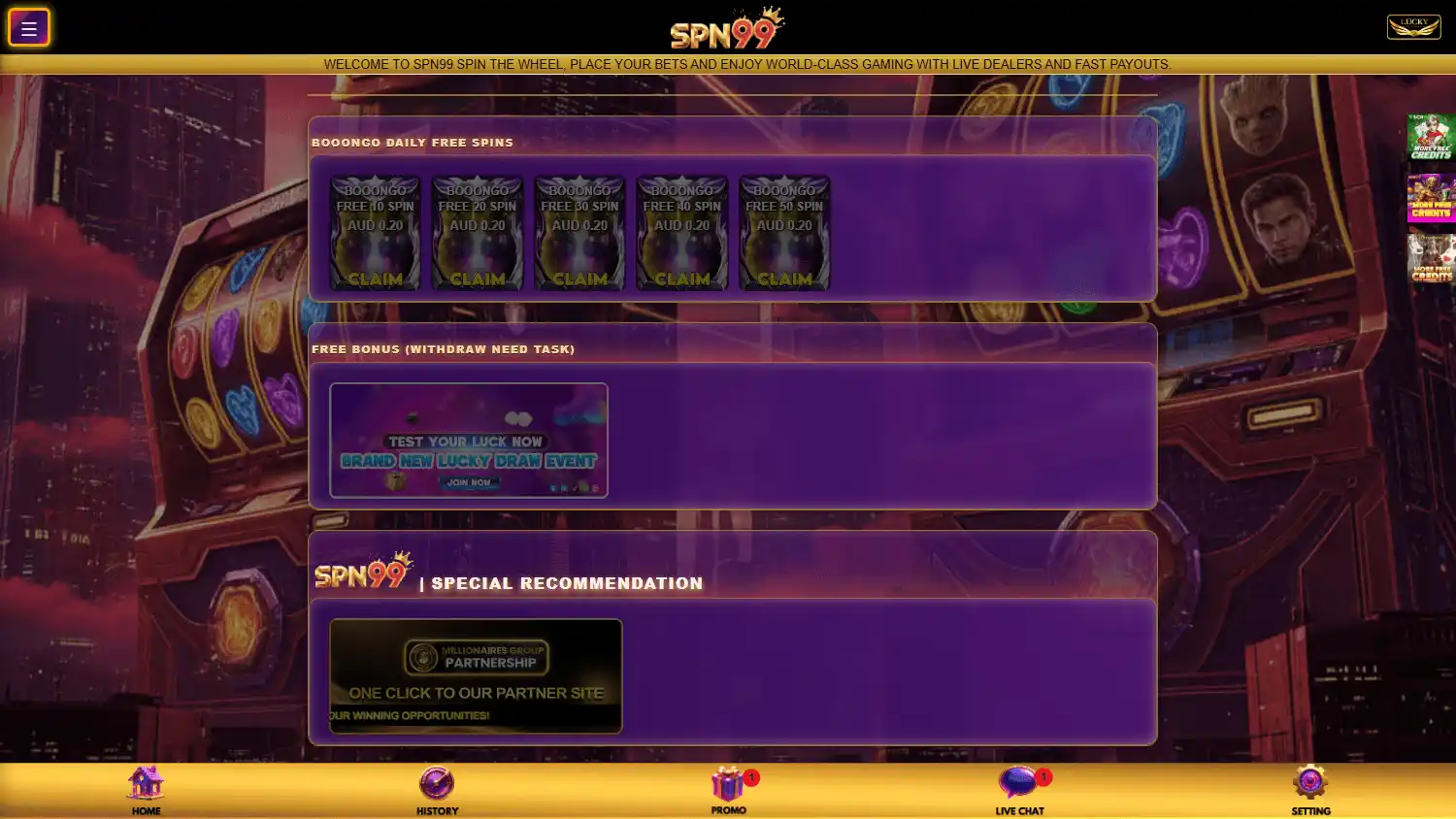 SPN99 Casino screenshot 2