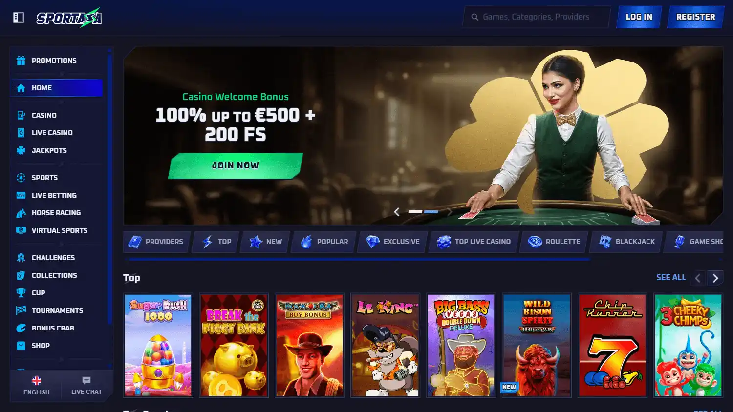 Sportaza Casino screenshot 1