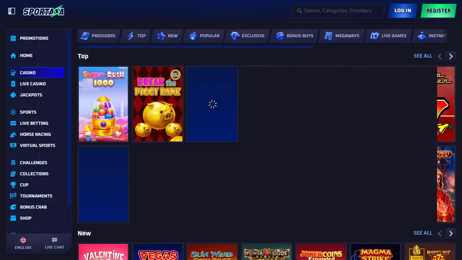Sportaza Casino screenshot 2