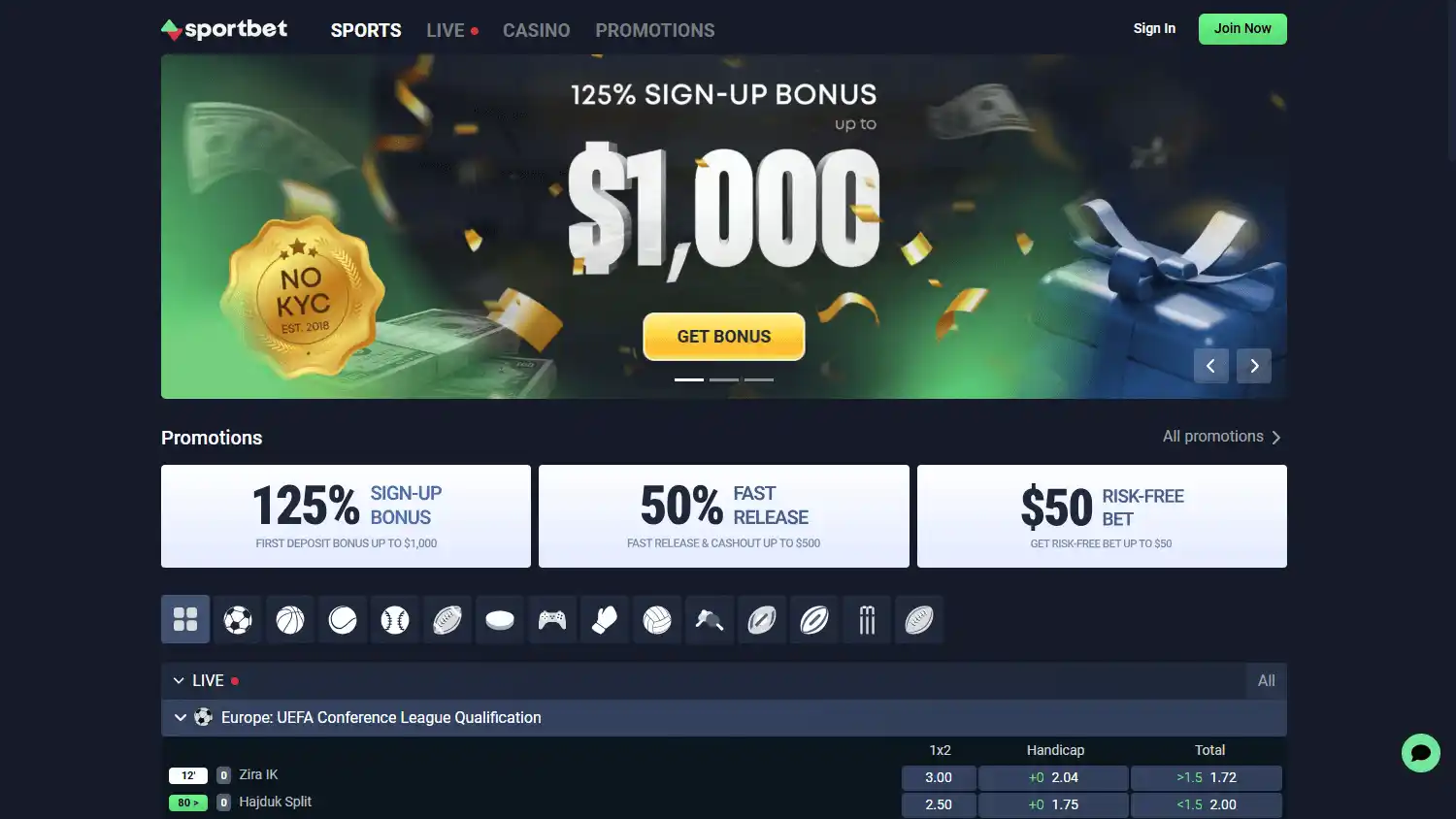 Sportbet.one Casino screenshot 1