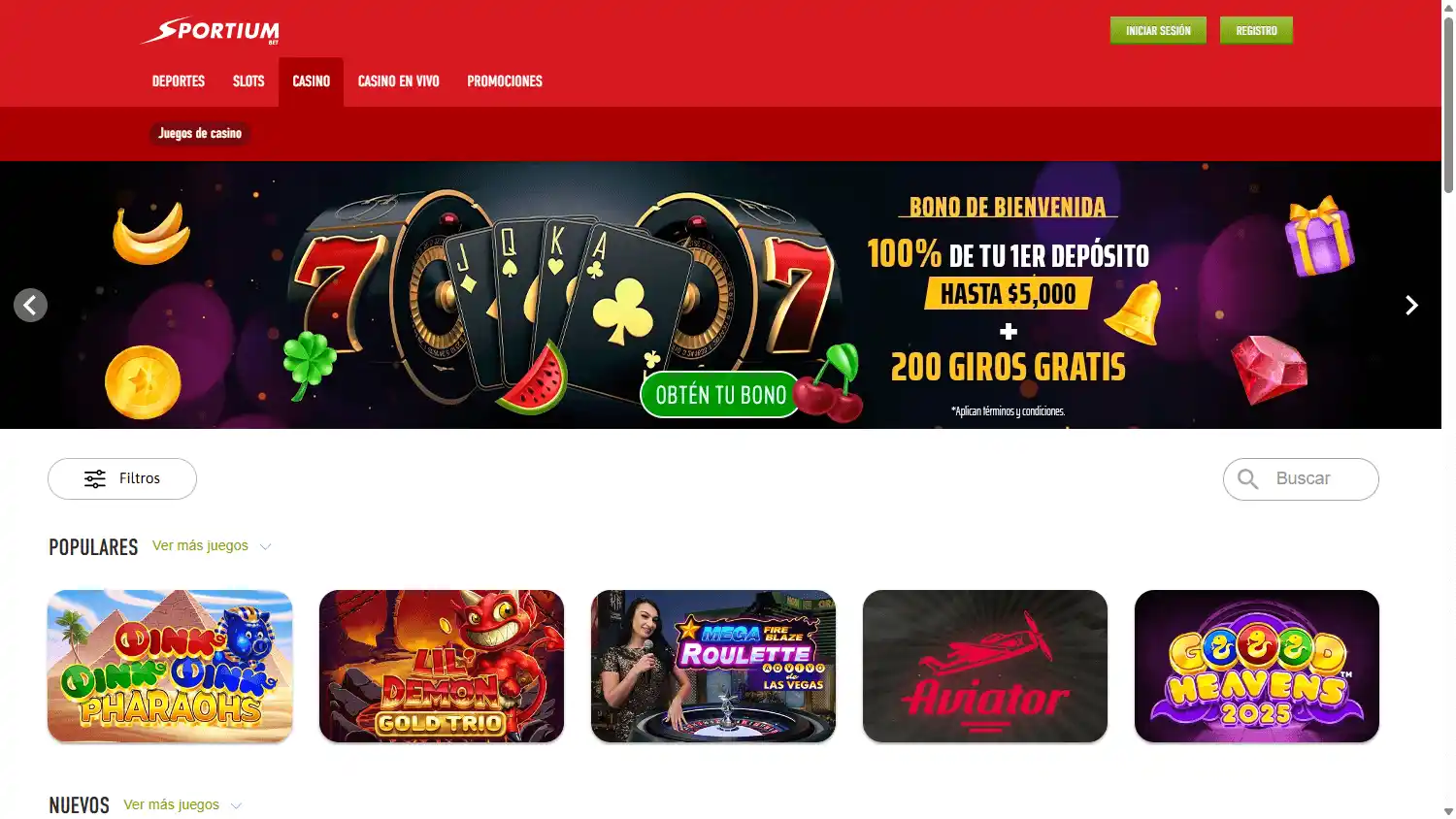 Sportiumbet Casino screenshot 2